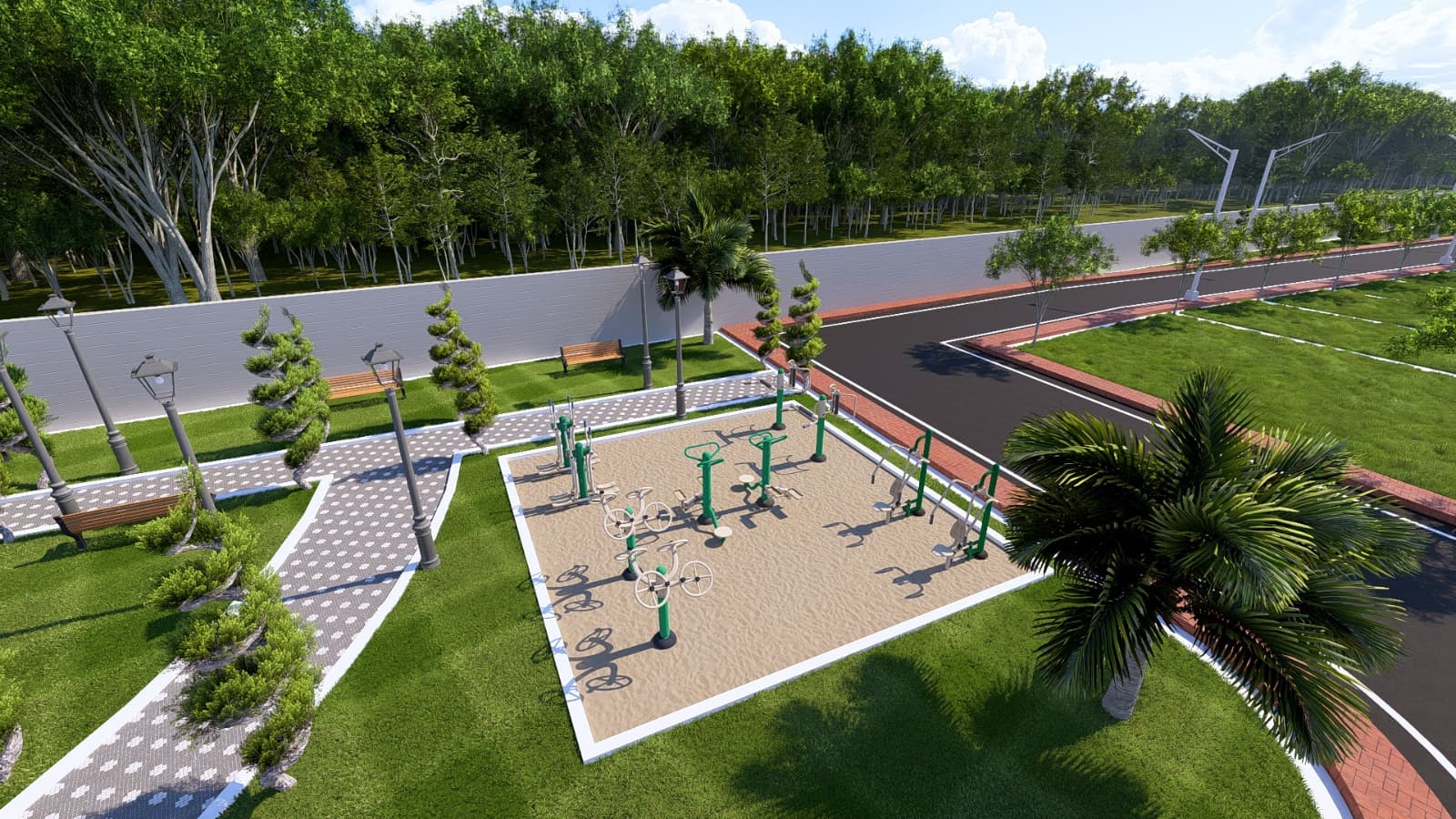 Open-air fitness zone