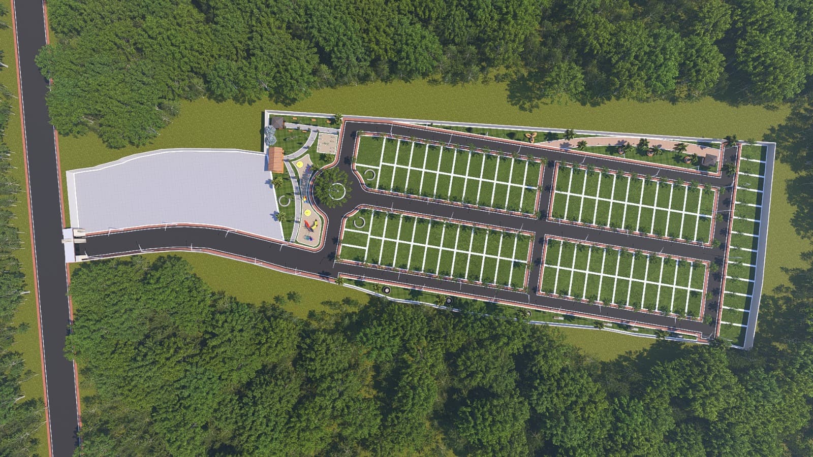Top-down master plan view